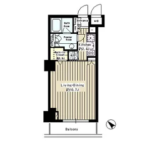 パークルージュ赤坂檜町【3階】の間取り