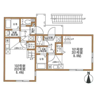 ハーミットクラブハウス横浜桜ヶ丘【2階】の間取り