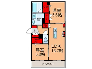 Maison de Mine Nagai Park Est.【3階】の間取り