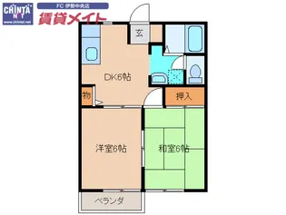 セゾンクレールB【2階】の間取り