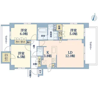 レーベン横濱片倉町【3階】の間取り