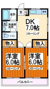 シオダハイツB棟 当社管理物件【1階】の間取り
