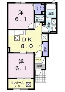 ロータス坂本A【1階】の間取り