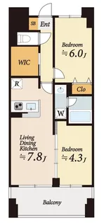 コスモリード西馬込【4階】の間取り