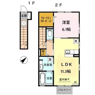 クーリエさくら【2階】の間取り