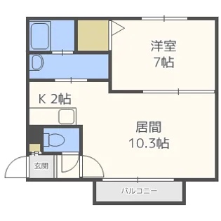 グランディオス月寒東【3階】の間取り