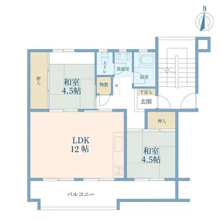 田園青葉台住宅団地4号棟【4階】の間取り