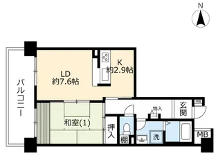 URいちょう並木国立【1階】の間取り