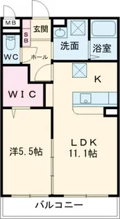 クオーレ日岡【1階】の間取り