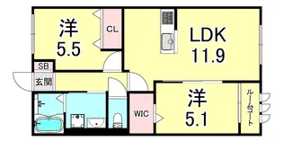 アズーロ垂水I【1階】の間取り