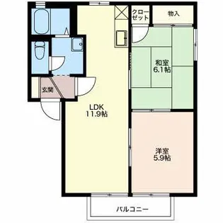 フォーレスチェリーヒルズ5番館【1階】の間取り