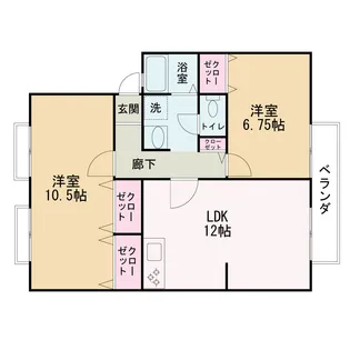 サンビレッジ岩井D【2階】の間取り