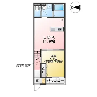 リヴェール神郷【1階】の間取り