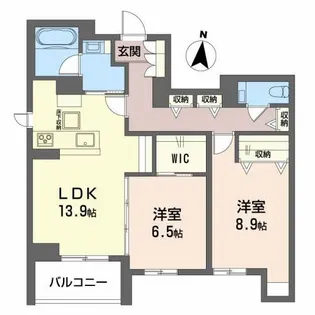 アリスティオ木町【1階】の間取り