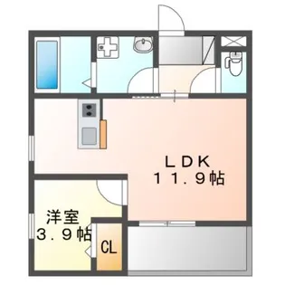 Amour Ville江坂【1階】の間取り