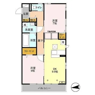 エバーグレイス【1階】の間取り