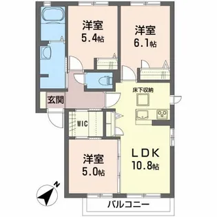 カーサレイールF【1階】の間取り