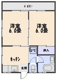 寺師ハイツ【1階】の間取り