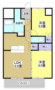 ラ・フォーレ三方原【6階】の間取り