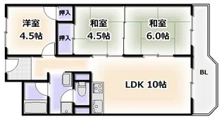 シャルムなんば【3階】の間取り