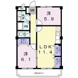 アイランドマンション【1階】の間取り