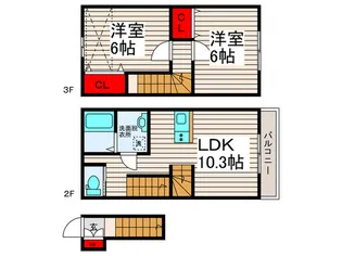 ルーチェ鹿浜【2階】の間取り
