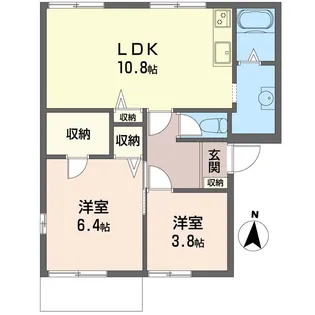 メゾンドネージュ 2号館【2階】の間取り