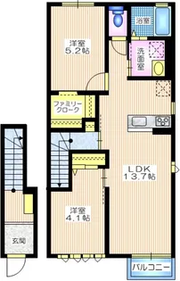 ハイム ルーエI【2階】の間取り