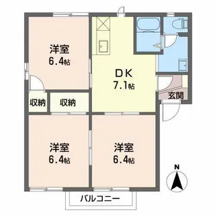 フレグランスセブンB【1階】の間取り