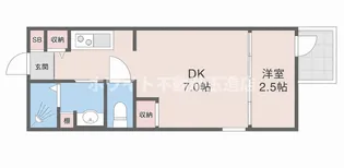 リエゾンコート大今里【4階】の間取り