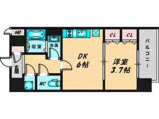 パラゴン布施駅前【6階】の間取り