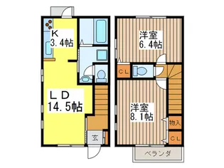 アヴェニ-ル武蔵野Aの間取り