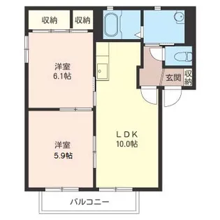 ロードハイツIIB【1階】の間取り