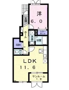 フィオーレB【1階】の間取り
