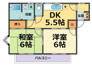 ヴィラ上甲子園【1階】の間取り