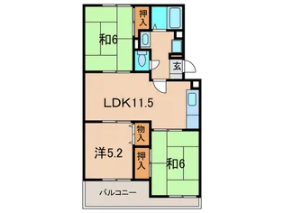 パ-クサイド瑞穂【3階】の間取り