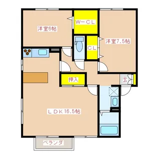 セジュールKR【2階】の間取り