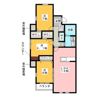 サイレントヒルズ弐番館【3階】の間取り