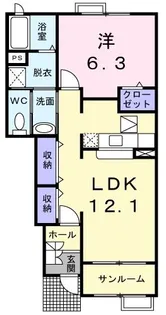 ローズコートつのい【1階】の間取り