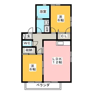 サニーコートB棟【2階】の間取り