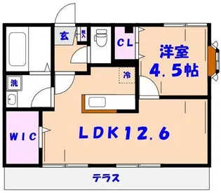 プラバーハイツ【1階】の間取り