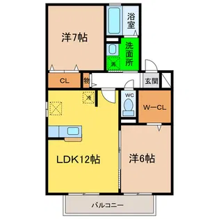プラザ・エミネンスA・B【1階】の間取り