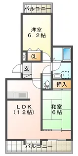 クイーンズコート若宮【1階】の間取り