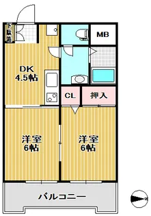 第十三ショーケービル【5階】の間取り