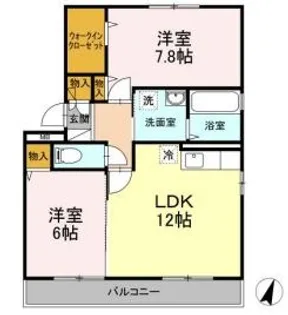 岡山県倉敷市沖新町【アパート】の間取り