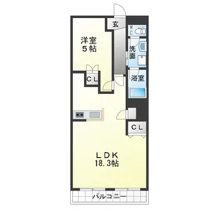 レヂデンス徳田【2階】の間取り