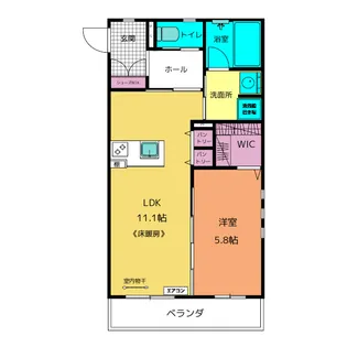 エクリュ&24 厚原【1階】の間取り
