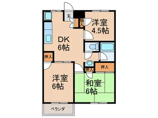 グリーンタウン神木B棟【1階】の間取り