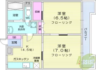 レジェール・ロゼ泉【1階】の間取り