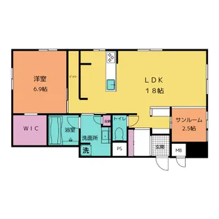 メゾンシャルドネ一宮駅前【6階】の間取り